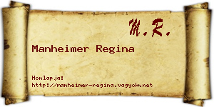 Manheimer Regina névjegykártya